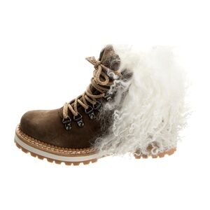 Montelliana Clara Hiker Boot size 39 women Suede and Shearling lining! BNWB